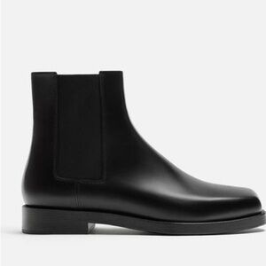 Zara men Black Leather Men's Chelsea Boots Size 41 US 8